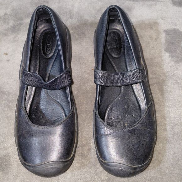 Keen Presidio Mary Jane Shoes Womens 7 Black Full Grain Nubuck Leather Comfort - Picture 2 of 11